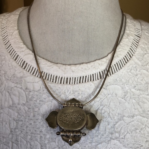 VINTAGE Etched Sterling Silver 925 Orange Blue stones Serpentine Chain Southwest - Picture 14 of 16